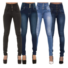 2019 Spring Autumn Women Skinny Denim Light Pencil Pants Stretch Jeans